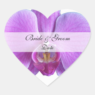 Économisez le coeur Stickers Date — Orchidée