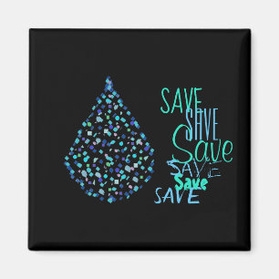 Économisez l'Eau Goutte Gouttelette Magnet Funky