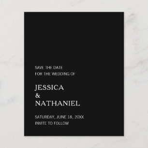 Économisez sur la date de mariage minimaliste noir
