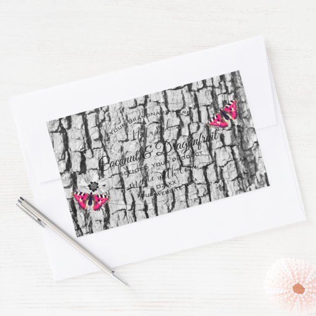 Écorce d'arbre blanc avec Étiquettes de produit de (Enveloppe)