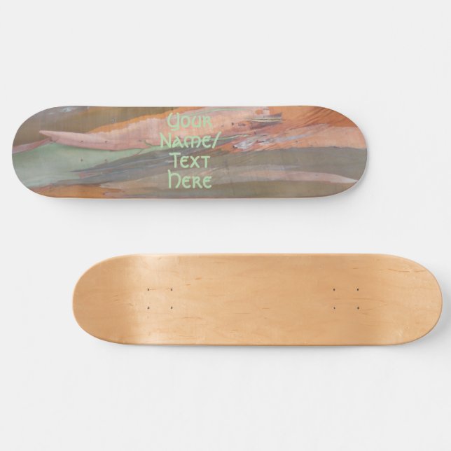 Écorce d'arbre camouflage vert 2 Skateboard (Horz)