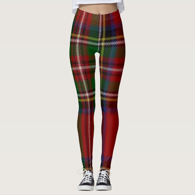 écossais écossais tartan motif couleur leggings (Devant)
