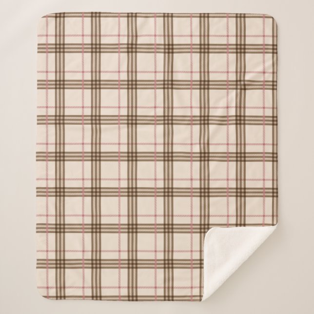 écossais plaid motif tartan beige brun rouge (Devant)