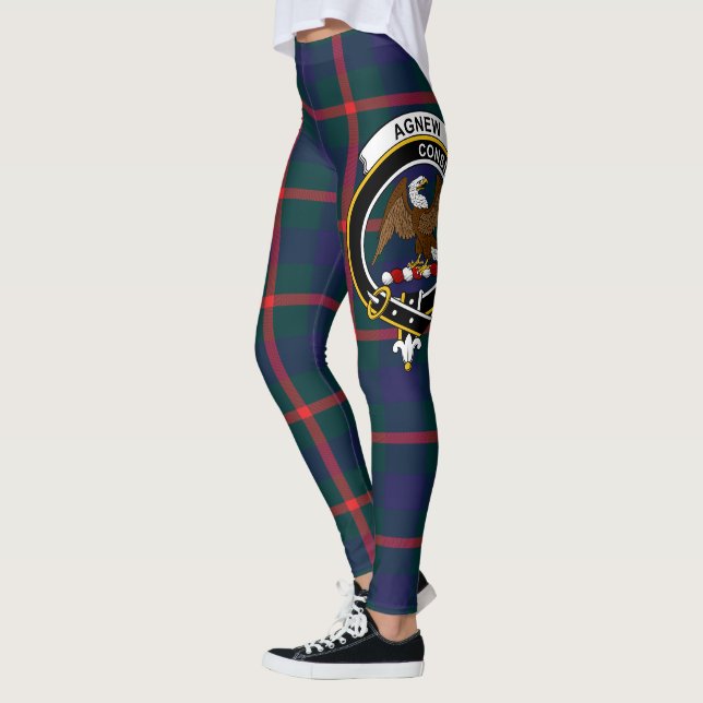 Ecosse Clan Agnew Crest Tartan Femmes Leggings (Gauche)