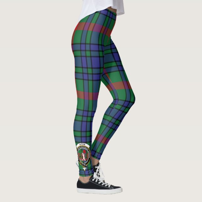 Ecosse Clan Aiton Crest Tartan Femmes Leggings (Droite)