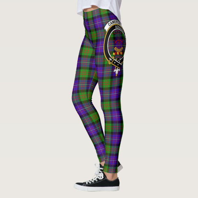Ecosse Clan Cameron Crest Tartan Femmes Leggings (Gauche)