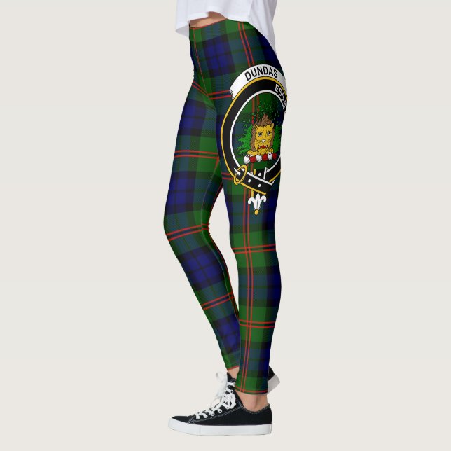 Ecosse Clan Dundas Crest Tartan Femmes Leggings (Gauche)