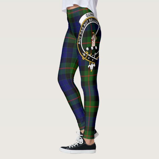 Ecosse Clan Gunn Crest Tartan Femmes Leggings (Gauche)