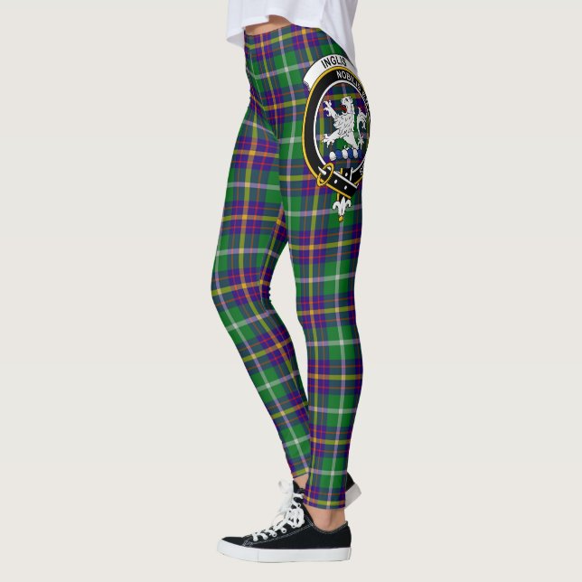 Ecosse Clan Inglis Crest Tartan Femmes Leggings (Gauche)