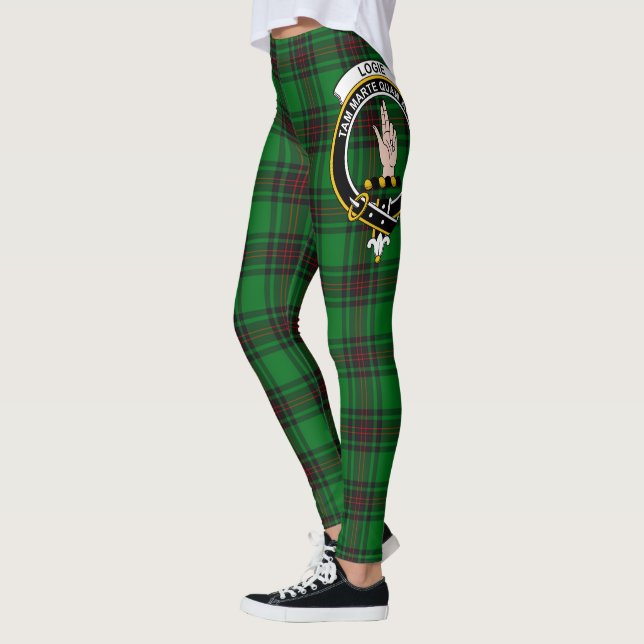 Ecosse Clan Logie Crest Tartan Femmes Leggings (Gauche)