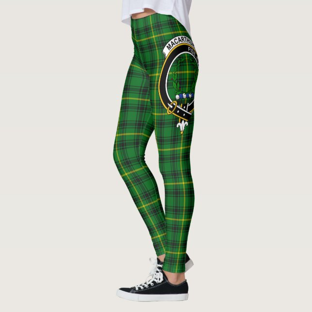 Ecosse Clan MacArthur Crest Tartan Femmes Legging (Gauche)