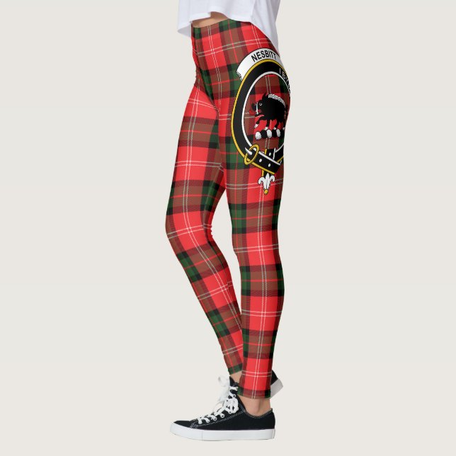 Ecosse Clan Nesbitt Crest Tartan Femmes Leggings (Gauche)