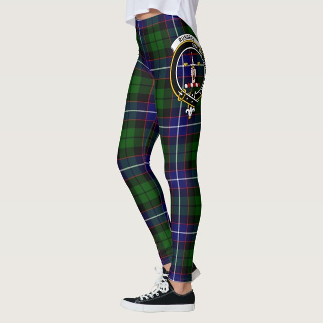 Ecosse Clan Russell Crest Tartan Femmes Leggings (Gauche)