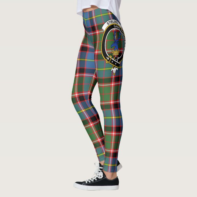 Ecosse Clan Stirling Crest Tartan Femmes Leggings (Gauche)