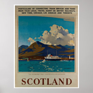 Ecosse Kyle de Lochalsh Poster Vintage voyage