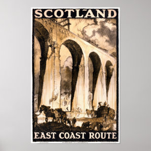 Ecosse rare Poster Vintage voyage restauré