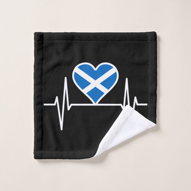 Écosse - Scotland Drapeau Heartbeat (Gant de toilette)