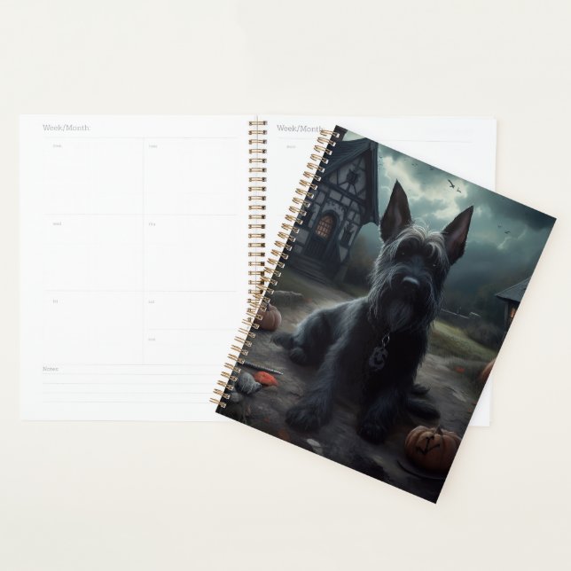 Ecosse Terrier Citrouille Halloween effrayant (Devant avec enveloppe)