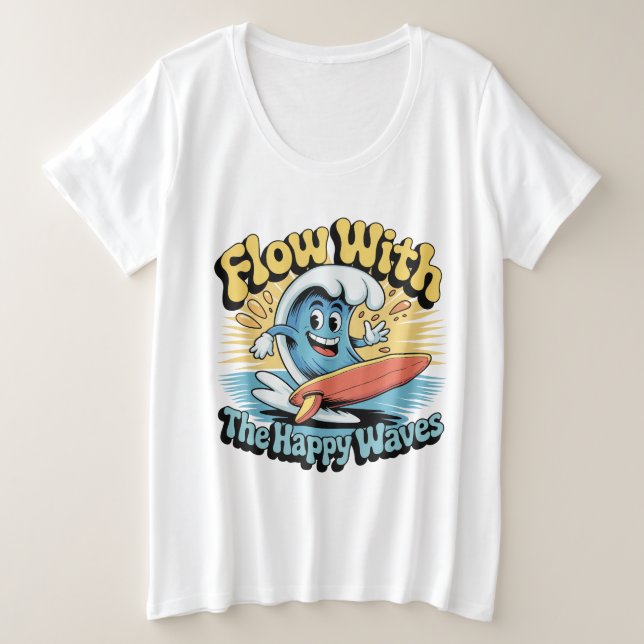 Écoule-Toi Avec Les Vagues Heureuses Rétro Surf Vi (Design devant)