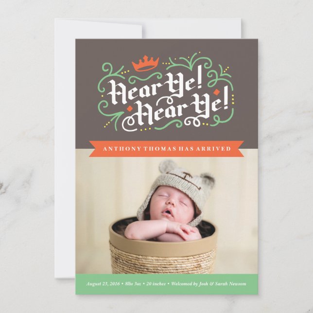 Écoute-Moi ! Écoute-Moi ! Faire-part de naissance  (Devant)