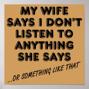 Écouter Mon Épouse Drôle Poster Signe