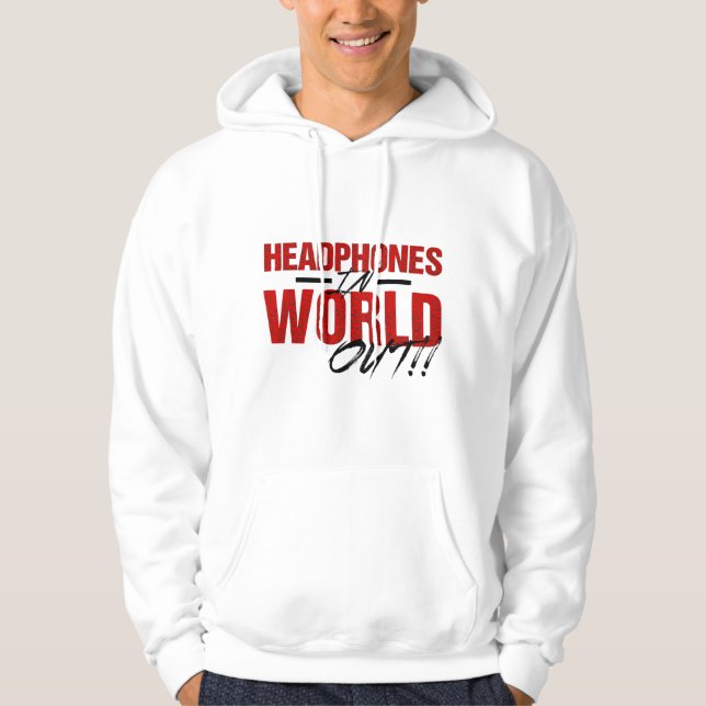 Écouteurs dans du monde le sweat - shirt à capuche (Devant)