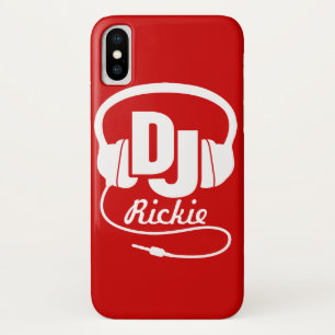 Écouteurs DJ appelés coque iphone rouge et blanc