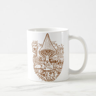 Écoutez la tasse Brown d'encre de racines