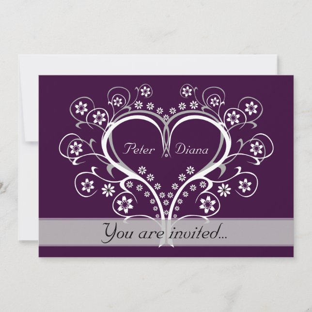 Écoutez mes invitations de mariage de coeur (Devant)