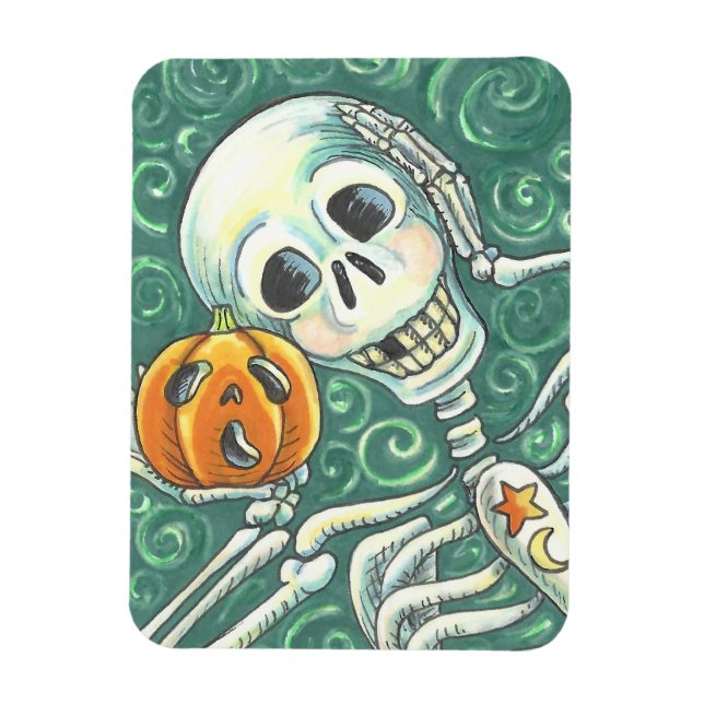 ÉCOUTEZ VOTRE CITROUILLE, HALLOWEEN SKELLY MAGNET (Vertical)