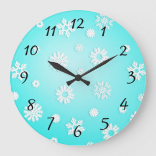 Écran bleu glace Motif à mur rond Horloge