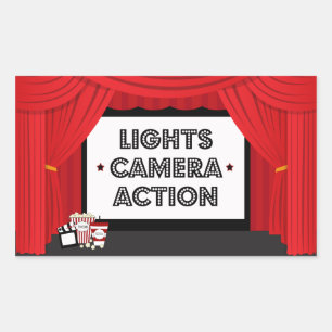 Écran de film et rideau autocollants de fête d'ann