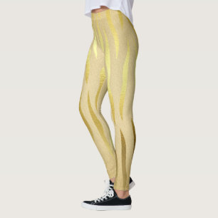 Écran doré zèbre imprimé leggings
