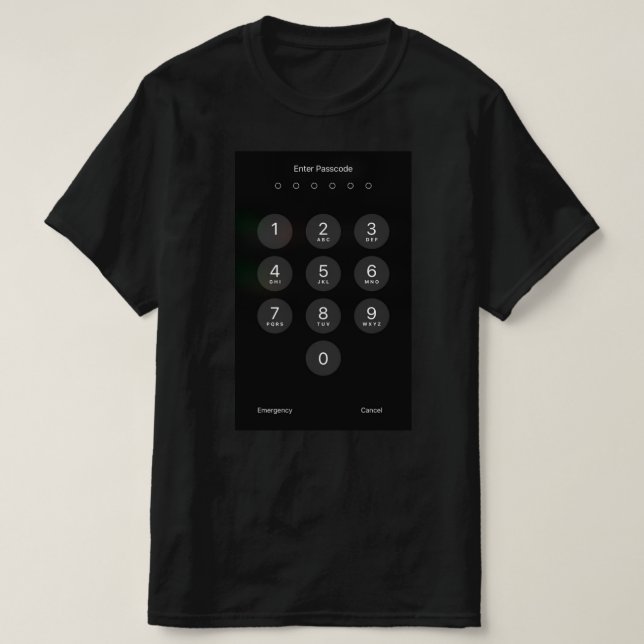 Ecran Funny T-Shirt Enter Password iPhone (Design devant)