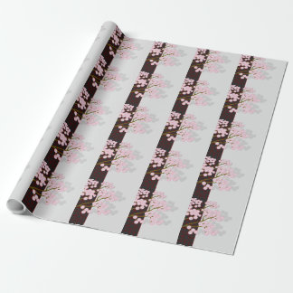 Écran japonais et papier cadeau en fleurs de ceris