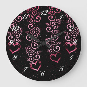 Écrasement Coeurs Vins Horloge Mur