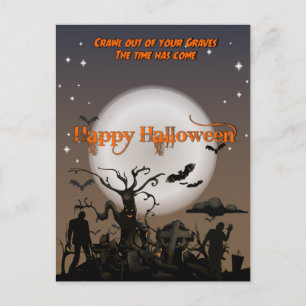 Écrasez votre carte postale Halloween Graves