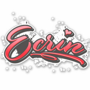 Ecrin rouge Heart Graffiti Autocollant Sticker