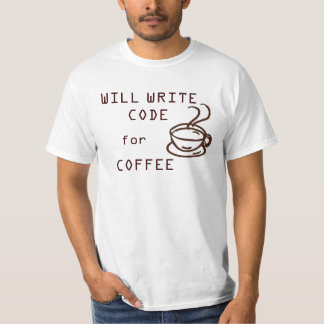 Écrira le code pour le T-shirt de café