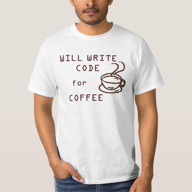 Écrira le code pour le T-shirt de café (Devant)