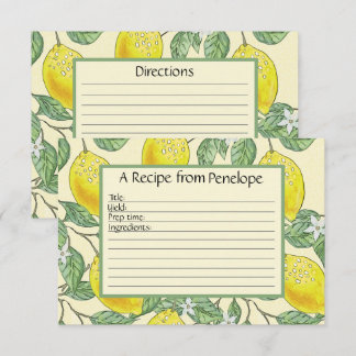 Écrire sur la carte de recette Cute Lemons Motif e
