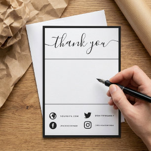 Écrit à la main simple social merci insérer la car