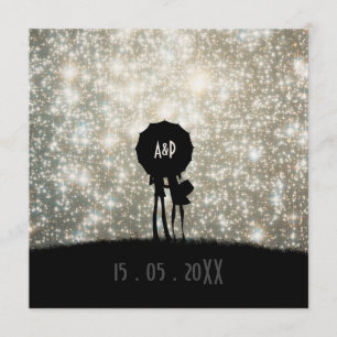 Écrit dans le faire-part de mariage d'étoiles