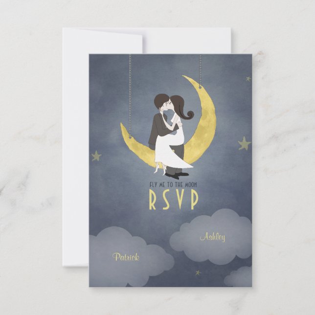 Écrit dans les étoiles Mariage RSVP Invitation (Devant)