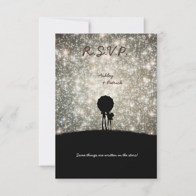 Écrit dans les étoiles Mariage RSVP Invitation (Devant)