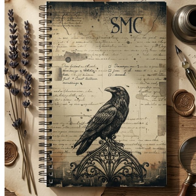 Écriture académique sombre Vintage Raven (Vintage raven dark academic planner)