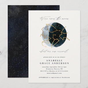 Écriture astrologique aquarelle lune étoile célest