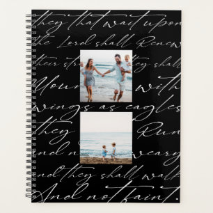 Écriture Attendre sur le Seigneur Trois Photo Noir