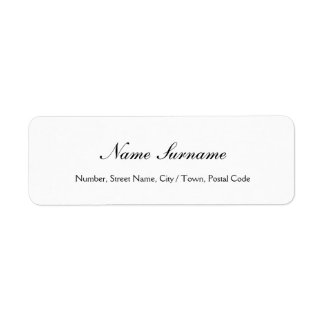 Écriture calligraphique classique Étiquette blanch