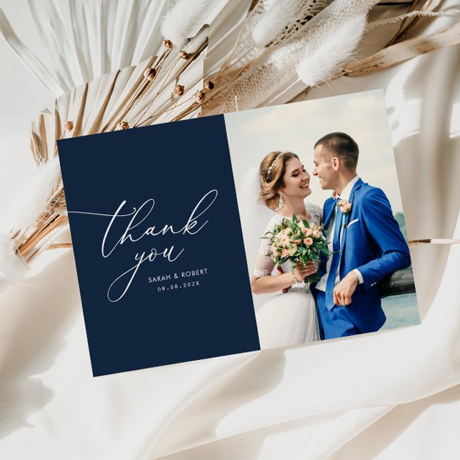 Écriture chic mariage moderne merci carte photo (Créateur téléchargé)
